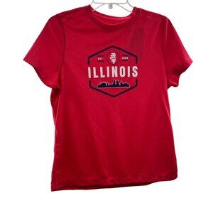 Asics Active Illinois Top Women's Size Medium Pink/Multi Short Sleeve New